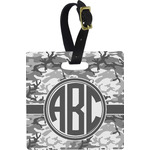 Camo Plastic Luggage Tag - Square w/ Monogram