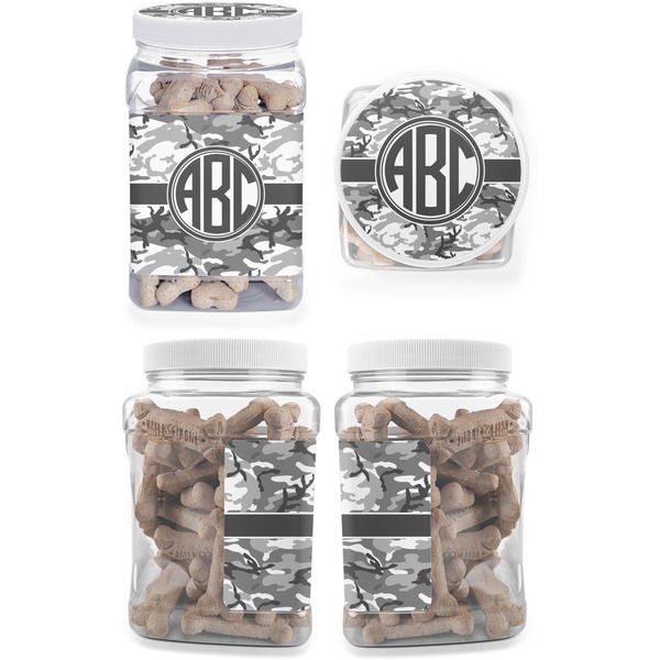 Camo Pet Treat Jar - Multiple Angles