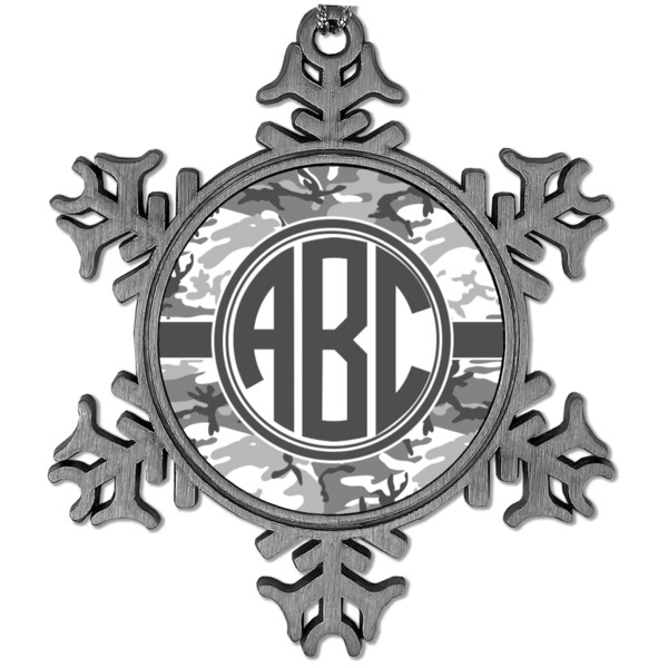 Custom Camo Vintage Snowflake Ornament (Personalized)