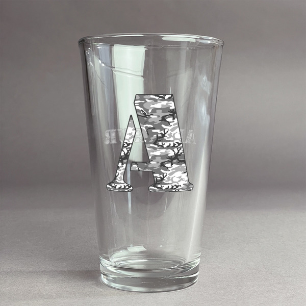 Custom Camo Pint Glass - Full Color Logo (Personalized)