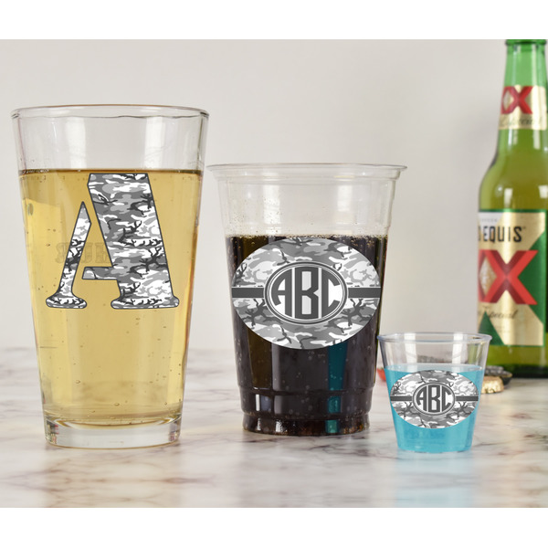 Camo Pint Glass - Two Content - In Context