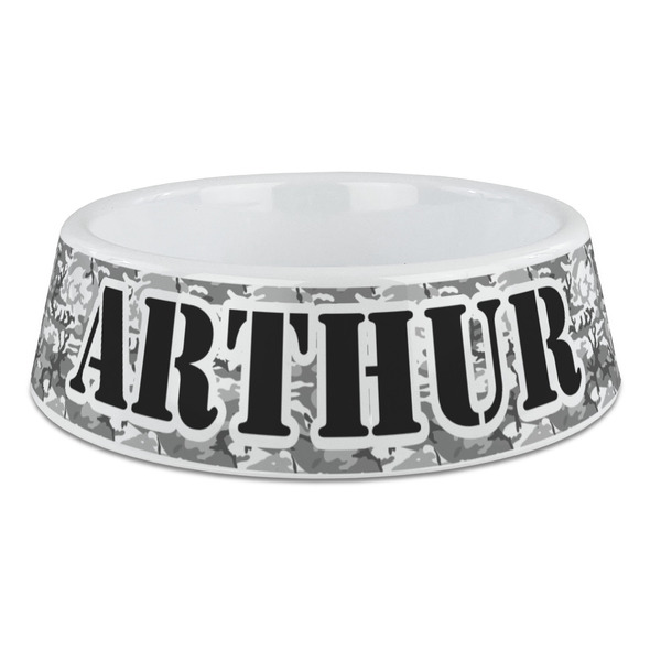 Custom Camo Plastic Dog Bowl - Large (Personalized)