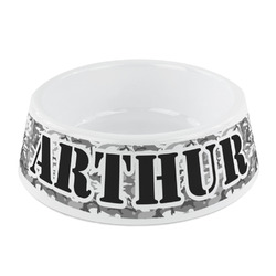 Camo Plastic Dog Bowl - Small (Personalized)