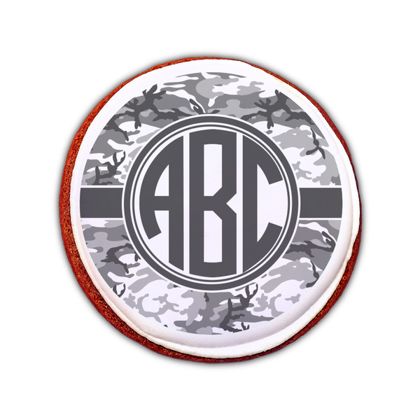 Camo Printed Icing Circle - Small - On Cookie