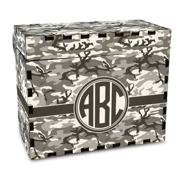 Custom Camo Wood Recipe Box - Full Color Print (Personalized)