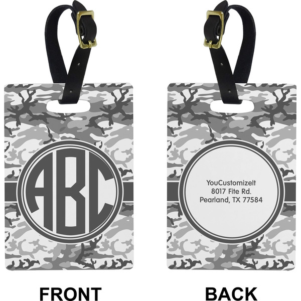 Camo Rectangle Luggage Tag (Front + Back)