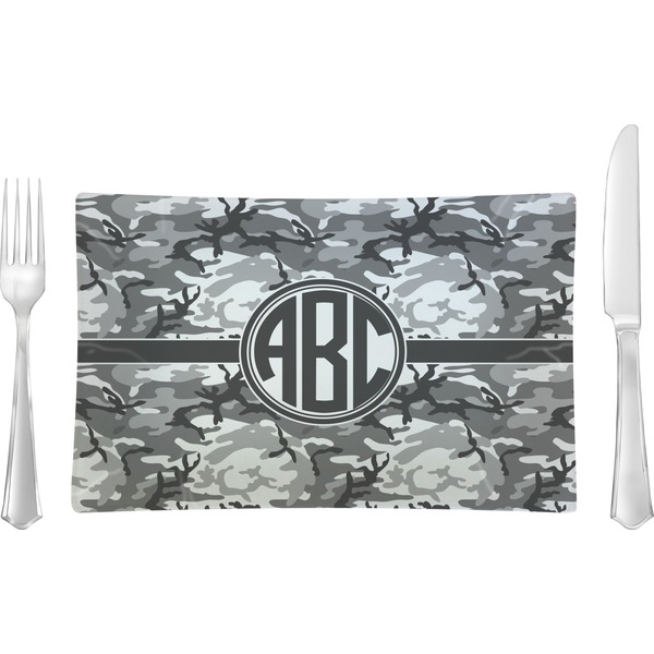Custom Camo Rectangular Glass Lunch / Dinner Plate - Single or Set (Personalized)