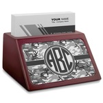 Camo Red Mahogany Business Card Holder (Personalized)