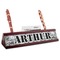 Camo Red Mahogany Nameplates with Business Card Holder - Angle