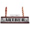 Camo Red Mahogany Nameplates with Business Card Holder - Straight