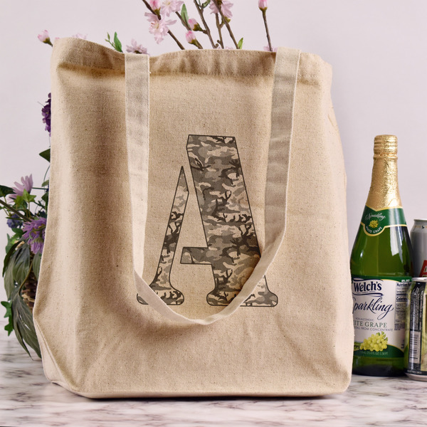Camo Reusable Cotton Grocery Bag - In Context