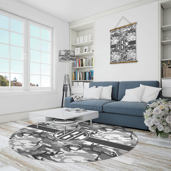Camo Round Area Rug - IN CONTEXT