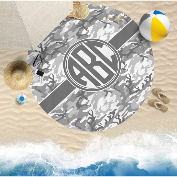Camo Round Beach Towel Lifestyle