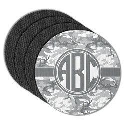 Camo Round Rubber Backed Coasters - Set of 4 (Personalized)