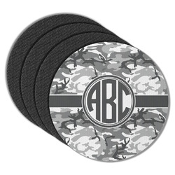 Camo Round Rubber Backed Coasters - Set of 4 (Personalized)