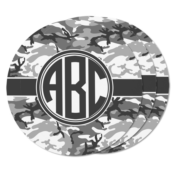 Camo Round Fridge Magnet - THREE