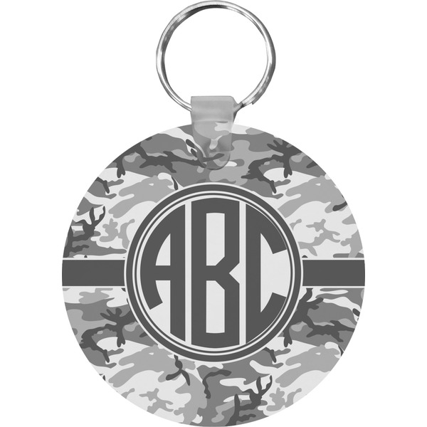 Custom Camo Round Plastic Keychain (Personalized)