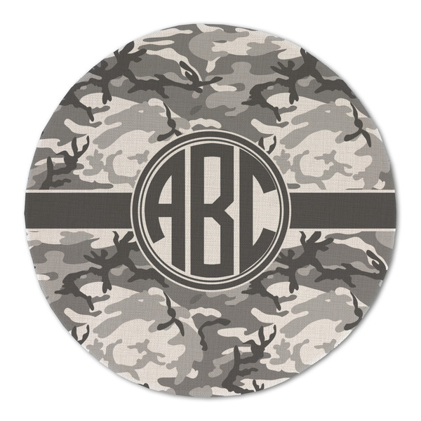 Custom Camo Round Linen Placemat - Single Sided (Personalized)