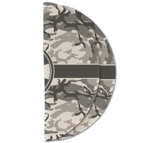 Camo Round Linen Placemats - HALF FOLDED (double sided)