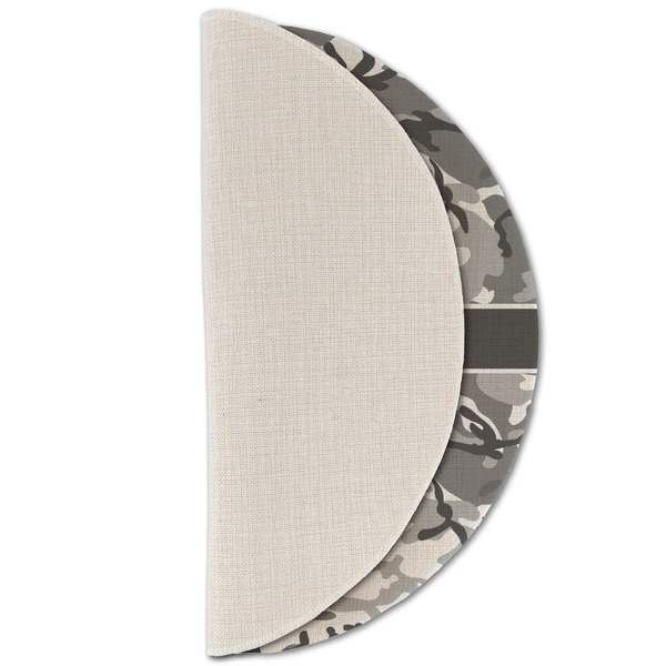 Camo Round Linen Placemats - HALF FOLDED (single sided)