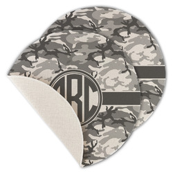 Camo Round Linen Placemat - Single Sided - Set of 4 (Personalized)