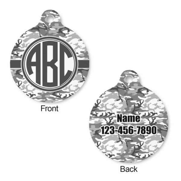 Camo Round Pet Tag - Front & Back