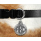Camo Round Pet Tag on Collar & Dog