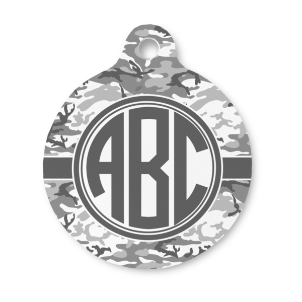 Custom Camo Round Pet ID Tag - Small (Personalized)