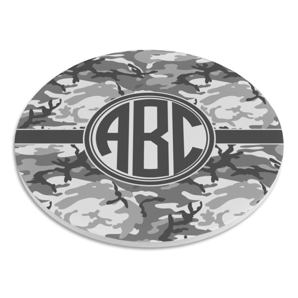 Camo Round Stone Trivet - Angle View