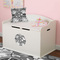 Camo Round Wall Decal on Toy Chest