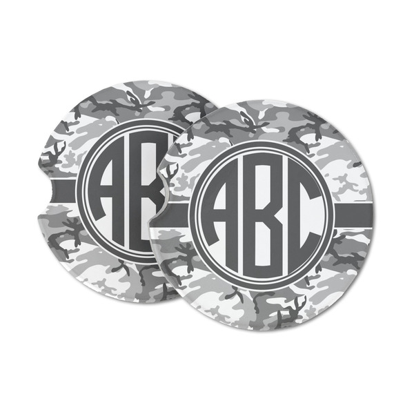 Custom Camo Sandstone Car Coasters - Set of 2 (Personalized)