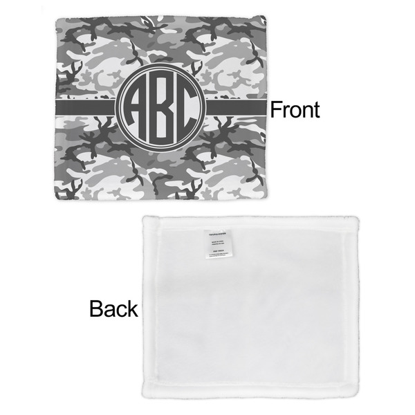 Camo Security Blanket - Front & White Back View