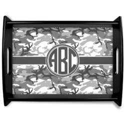 Camo Black Wooden Tray - Large (Personalized)