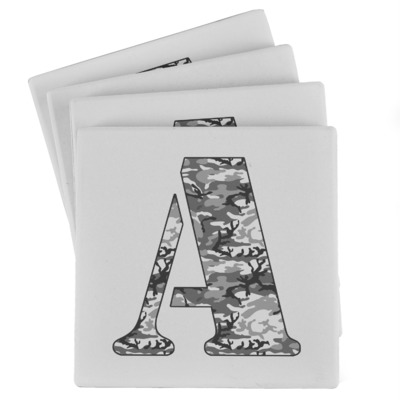 Camo Absorbent Stone Coasters - Set of 4 (Personalized)