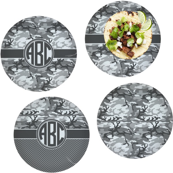 Custom Camo Set of 4 Glass Lunch / Dinner Plate 10" (Personalized)