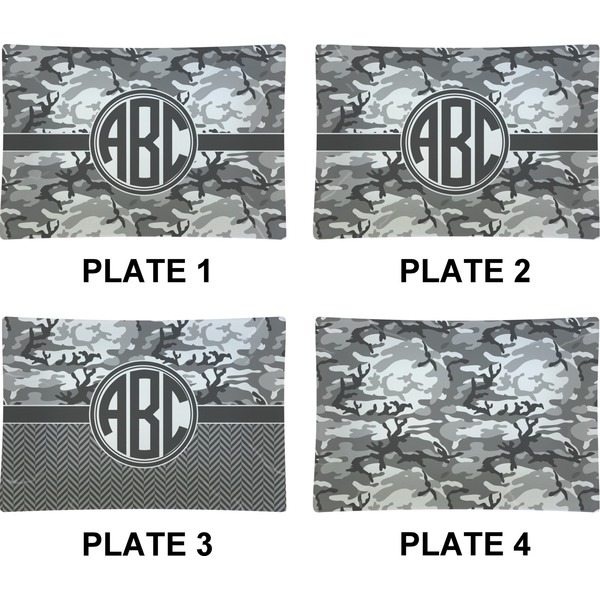 Camo Set of Rectangular Appetizer / Dessert Plates (Approval)