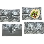 Camo Set of 4 Glass Rectangular Lunch / Dinner Plate (Personalized)