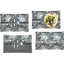 Camo Set of 4 Glass Rectangular Lunch / Dinner Plate (Personalized)