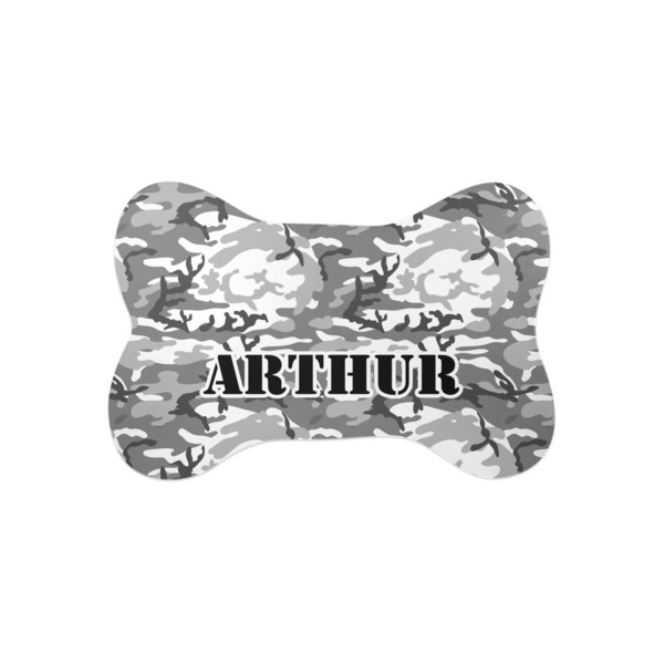 Custom Camo Bone Shaped Dog Food Mat (Small) (Personalized)