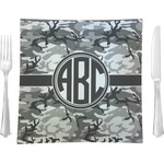 Camo 9.5" Glass Square Lunch / Dinner Plate- Single or Set of 4 (Personalized)