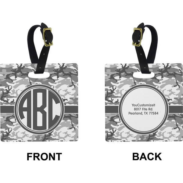 Camo Square Luggage Tag (Front + Back)