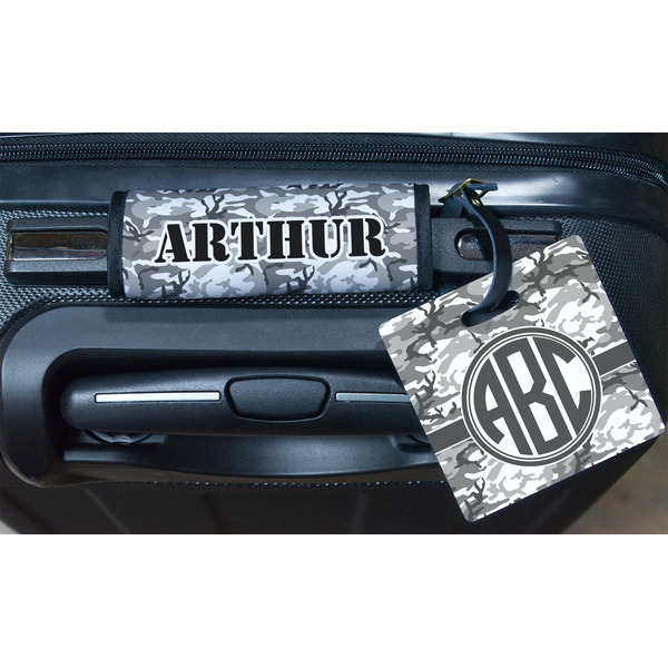 Camo Square Luggage Tag & Handle Wrap - In Context