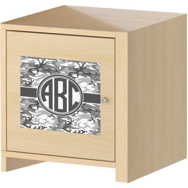 Camo Square Wall Decal on Wooden Cabinet