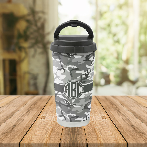 Camo Stainless Steel Travel Cup Lifestyle