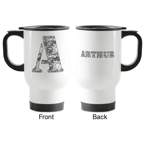 Camo Stainless Steel Travel Mug with Handle - Apvl