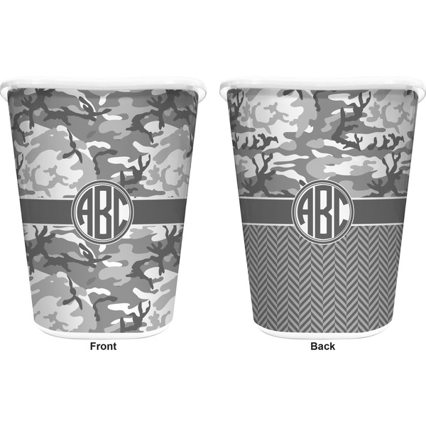 Camo Trash Can White - Front and Back - Apvl