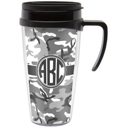 Camo Acrylic Travel Mug with Handle (Personalized)