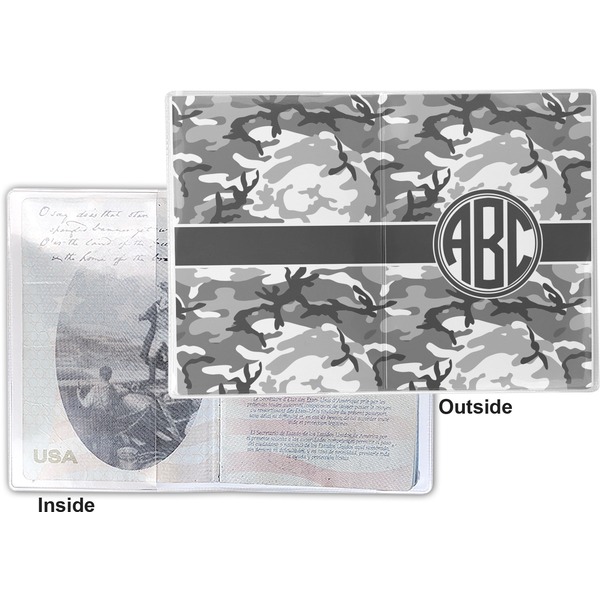 Camo Vinyl Passport Holder - Flat Front and Back