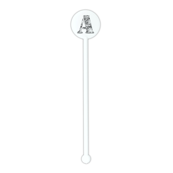 Camo White Plastic 5.5" Stir Stick - Round - Single Stick
