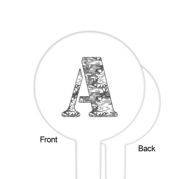 Camo White Plastic 6" Food Pick - Round - Single Sided - Front & Back